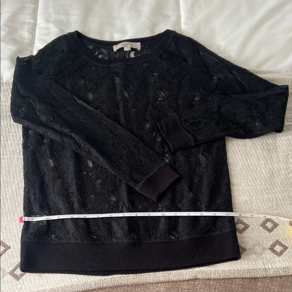 LOFT Black Lace Top